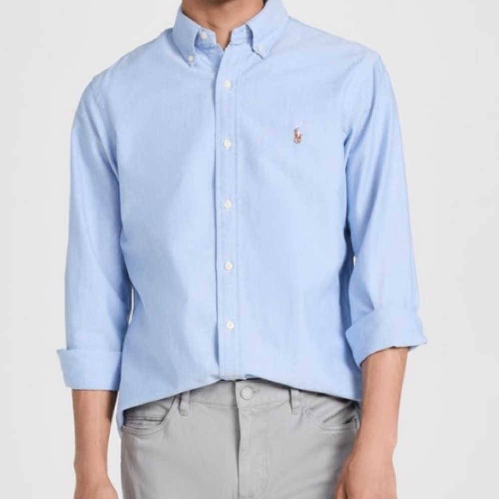 RALPH LAUREN Classic Fit Blue Oxford Shirt